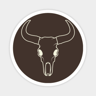 Aesthetic Lineart Buffalo Skull Magnet